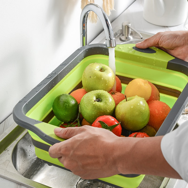 2-in-1 Folding Drain Basin & Chopping Board