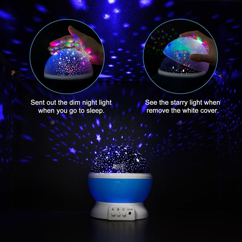 Rotating Starry Galaxy Projection Lamp