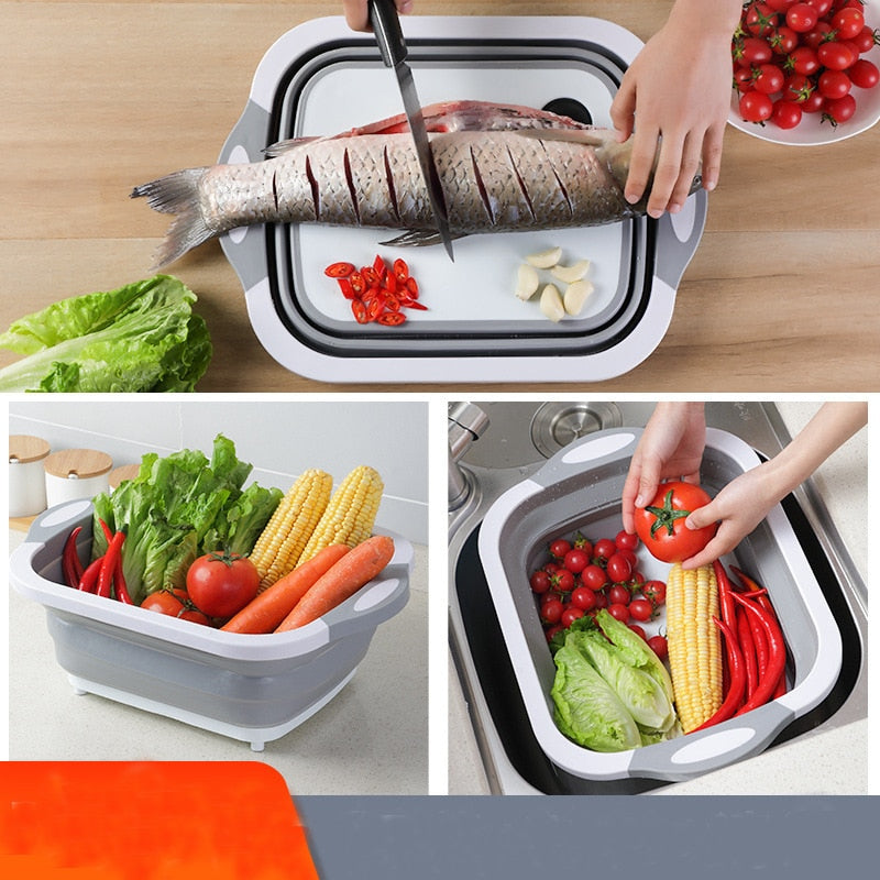 2-in-1 Folding Drain Basin & Chopping Board