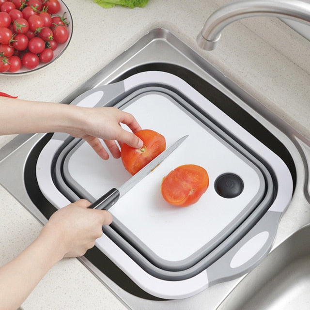 2-in-1 Folding Drain Basin & Chopping Board