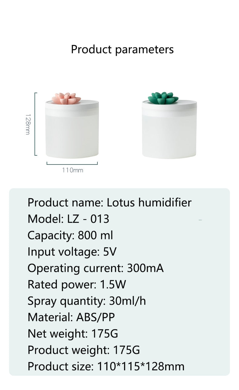 Lotus Shape Air Humidifier & Aroma-Diffuser